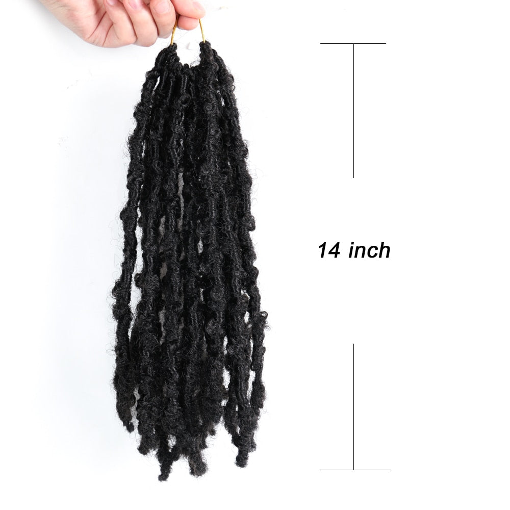 Black Star Butterfly Locs Crochet Hair Bob Distressed Locs Most Natural Pre Looped Braids Hair Extensions for Women