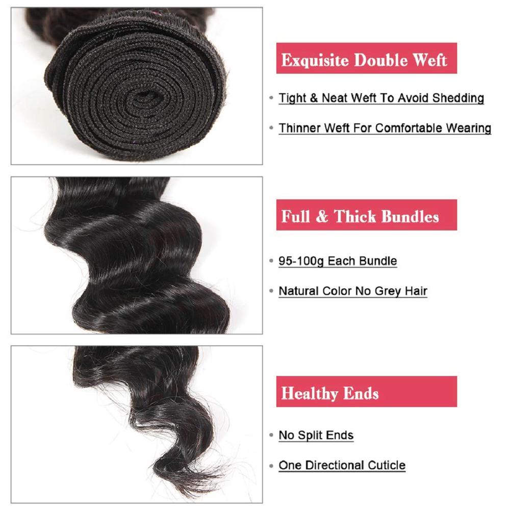 30 32 40 Inch Loose Deep Wave Bundles Peruvian Human Hair Bundles 1/3/4 PCS Wet and Wavy Human Hair Extensions Curly Hair Bundle