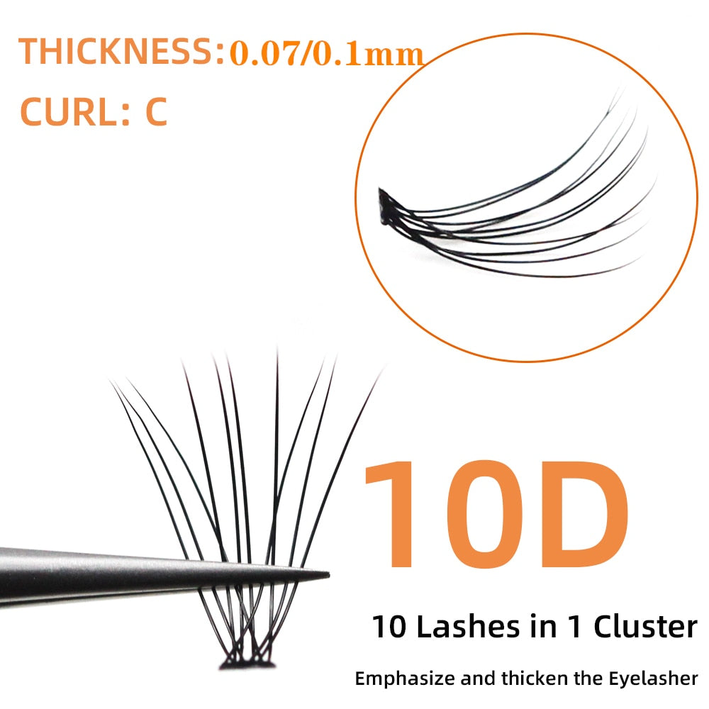 60 Bundles/Box Individual Lashes, 10D 0.1/0.07mm Eyelash Extension ,Natural Style Individual Eyelashes Handmade Eyelash Bundles