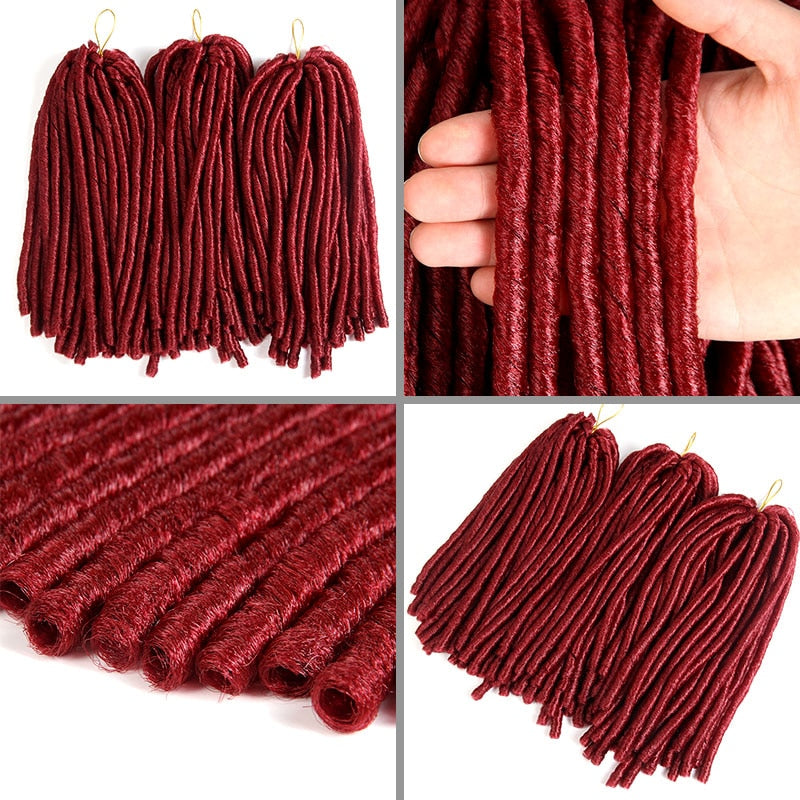 SAMBRAID Soft Dreadlocks Crochet Braids 14 inches Synthetic Braiding Hair 30 Roots Crochet Hair Extensions For Women