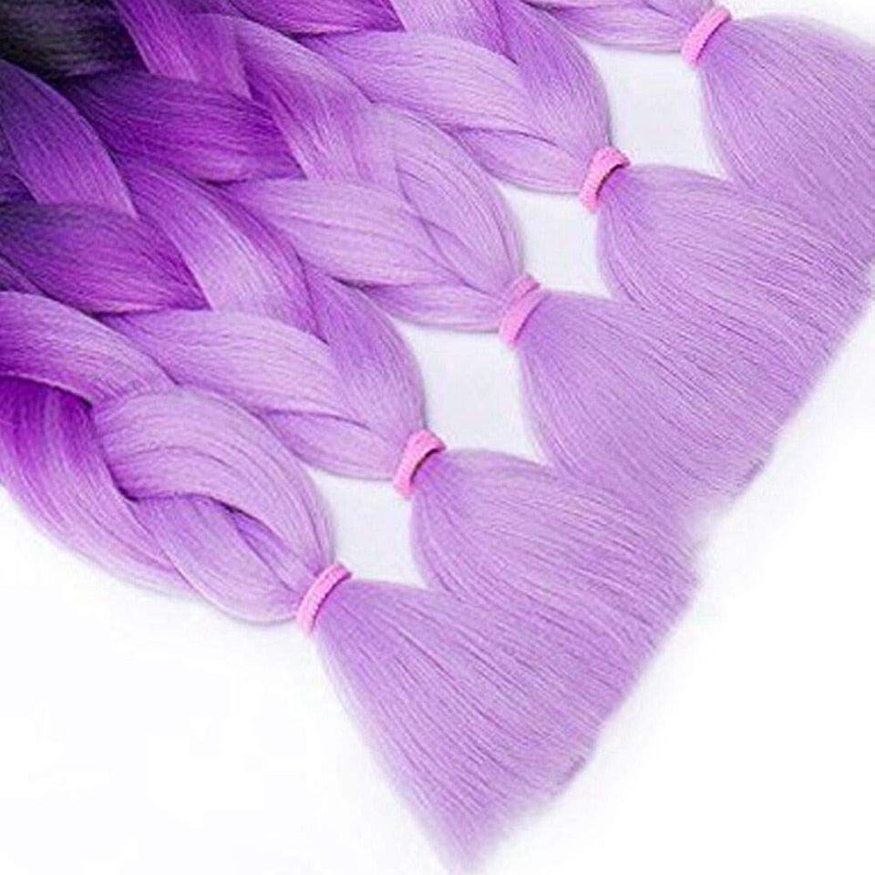 Dream Like Pur Color Jumbo Hair Braids Pre Stretched 24inch Synthetic Hair Extensions For Braids 100g/pcs Crochet Braiding Hair
