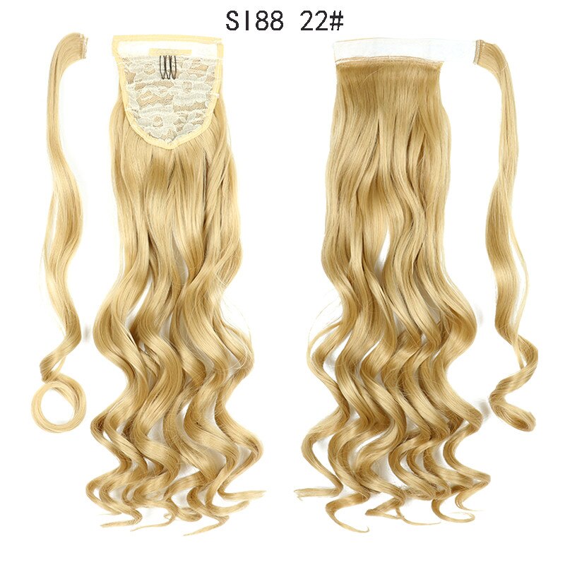 Horse tail Long Corn Curly Wrap Around Clip In Ponytail Hair Extension Heat Resistant Synthetic Pony Tail Fake Hair 22 Inch 120G