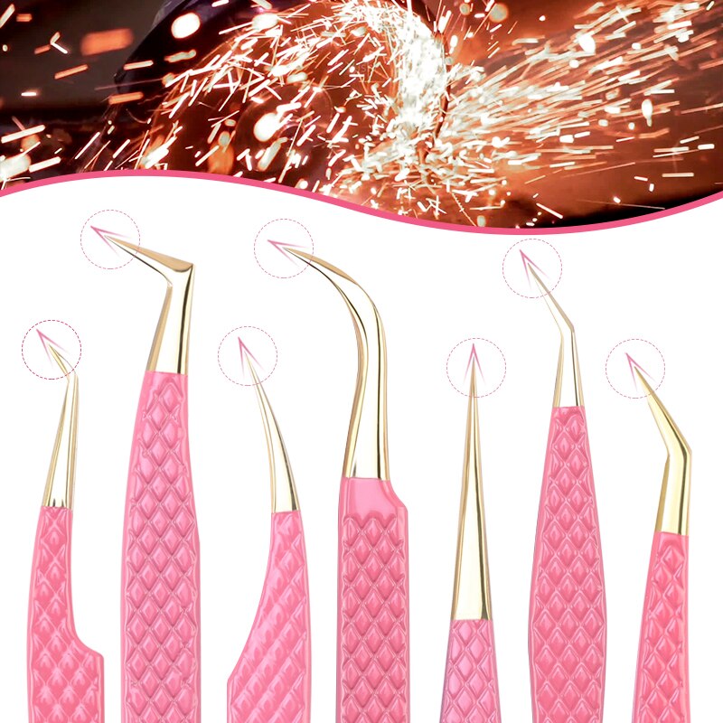 Professional Eyelashes Tweezers For Lashes Extension Nipper Stainless Steel High Precision Eyelash Extension Eyebrow Tweezers