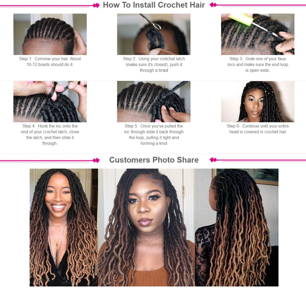 Luxury For Braiding Synthetic Faux Locs Curly Crochet Hair 24Strands Ombre Blond Crochet Braids 20inch 50cm