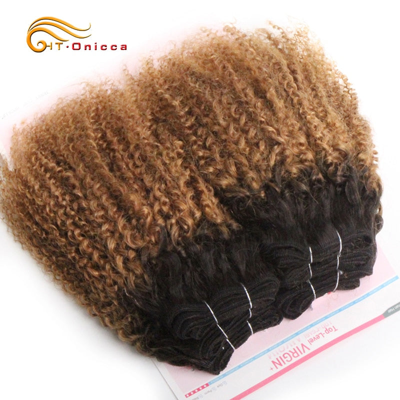6Pcs/Lot Peruvian Curly Bundles Jerry Curl Double Drawn Human Hair Remy Funmi Hair T1B 30 99J Colored Hair Extension