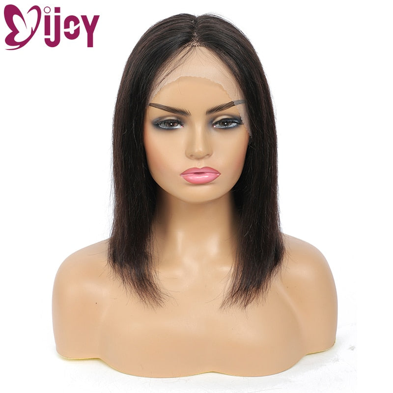 13x1 T Part Lace Human Hair Wig Short Bob Wig Straight Brazilian Remy Human Hair Wigs Middle Part Lace Wig For Black Women IJOY
